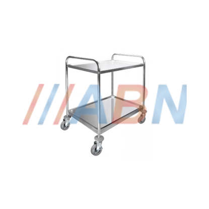 CARRO 2 PRATELEIRAS EM AÇO INOX MARCA ABN