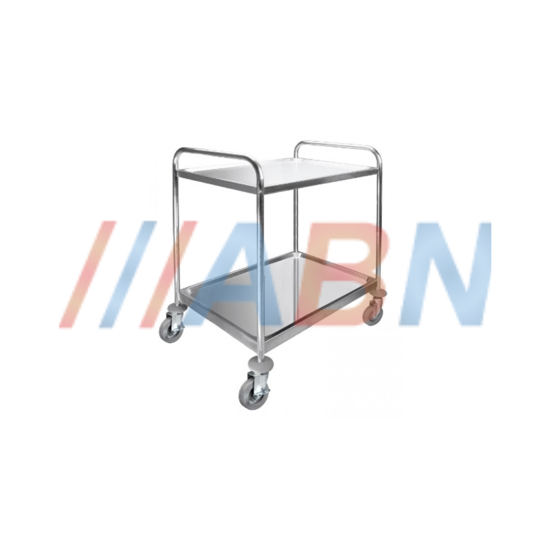 CARRO 2 PRATELEIRAS EM AÇO INOX MARCA ABN